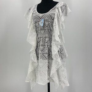 Crochet Swimsuit Cover Up Beach Dress White S/M